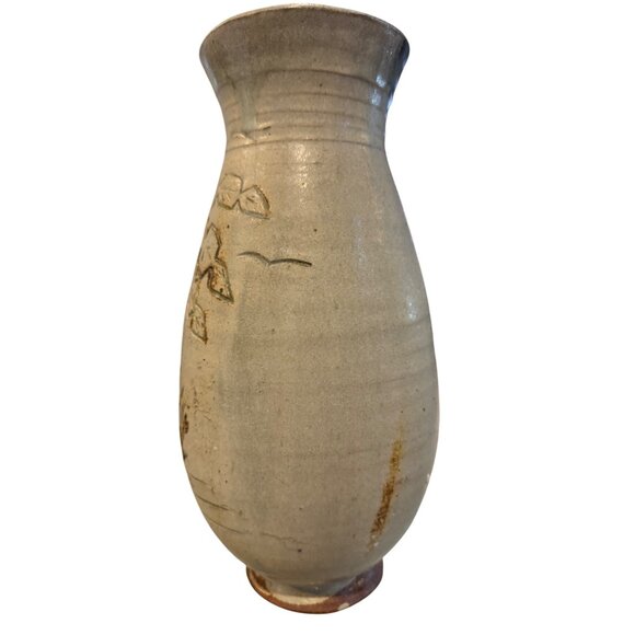 Handcrafted Ceramic Vase With Nature-Inspired Design Earthy Tones Rustic Decorat - Picture 8 of 15